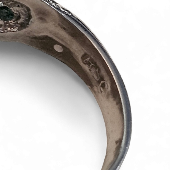 Vintage RSC signed ring, faux turquoise, size 6 - Picture 5 of 6